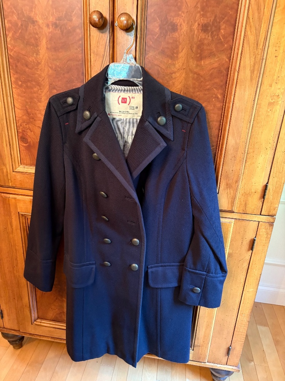 Gap Red Vintage Double-Breasted Military Style Coat Size Medium